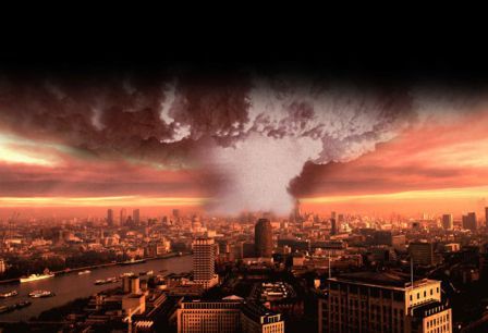 Ядерный взрыв в Лондоне - фотомонтаж из газеты Индепендент